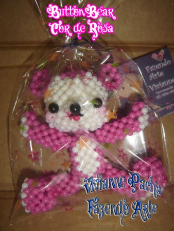 CHAVEIRO - BUTTON BEAR COR DE ROSA